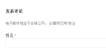 去掉WordPress评论框上面段提示电子邮件地址不会被公开。 必填项已用*标注。