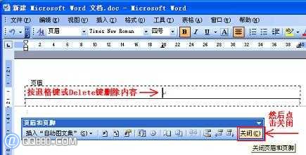 怎样删除页眉页脚/Word2003怎样删除页眉页脚