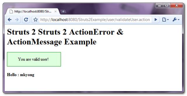 Struts 2 ActionError 3